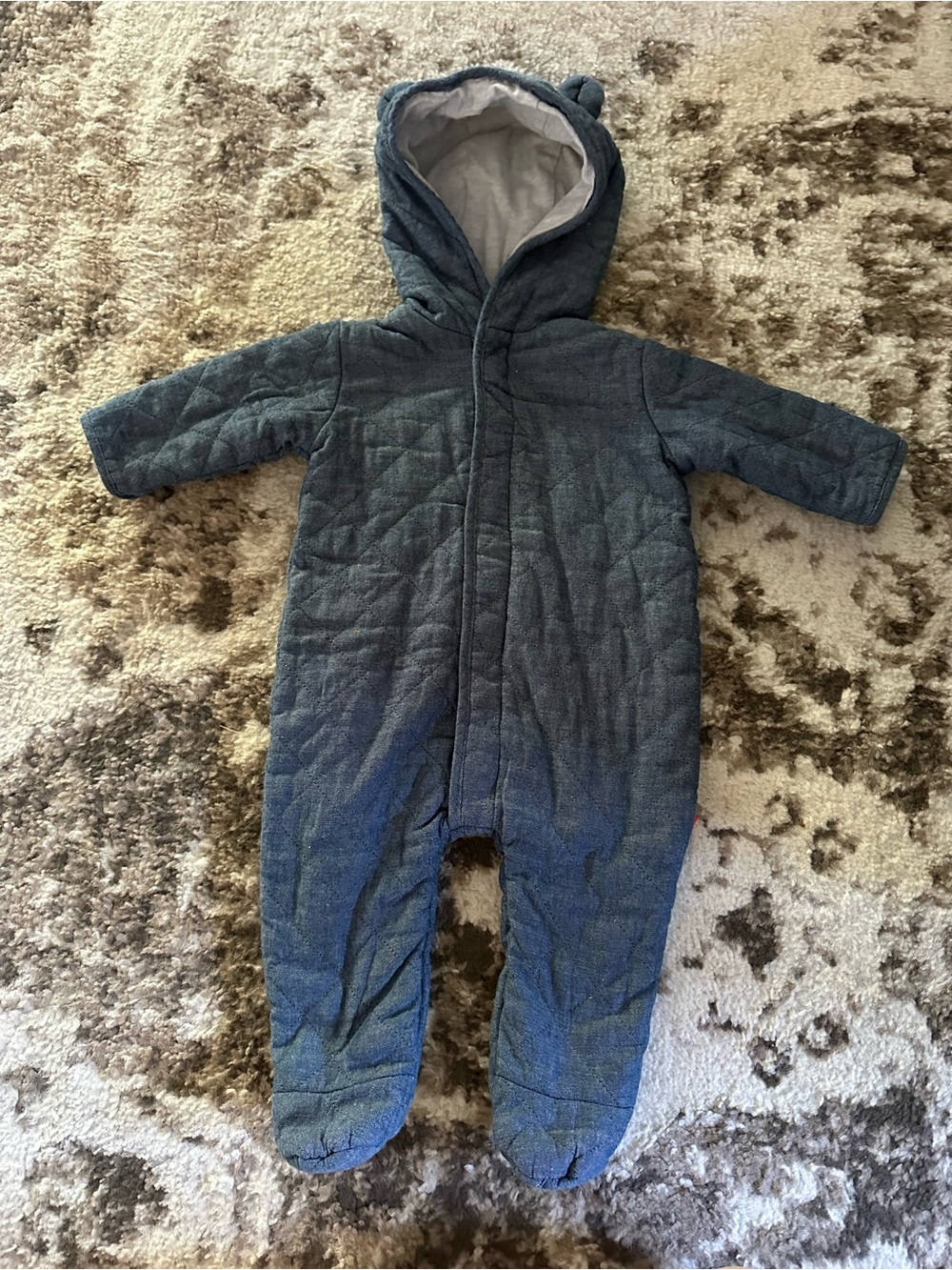 Magnetic Me Gray Baby Romper with Hood